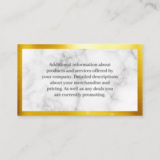 アイコンのクリーニング |大理石 |金ゴールド縁ど |スパークル 名刺 (裏面)