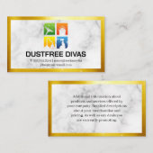 アイコンのクリーニング |大理石 |金ゴールド縁ど |スパークル 名刺 (正面/裏面)