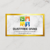 アイコンのクリーニング |大理石 |金ゴールド縁ど |スパークル 名刺 (正面)