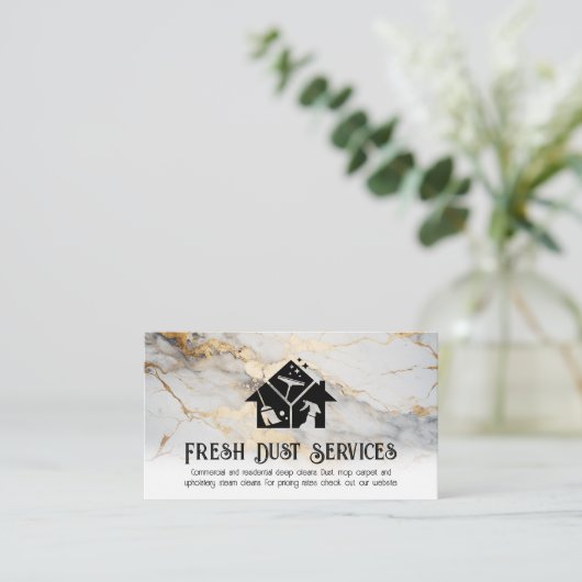 アイコンのクリーニング |金箔大理石 名刺 (スタンド正面)