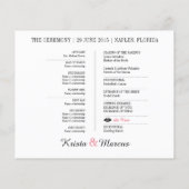 アイコンの結婚タイムラインプログラム (裏面)