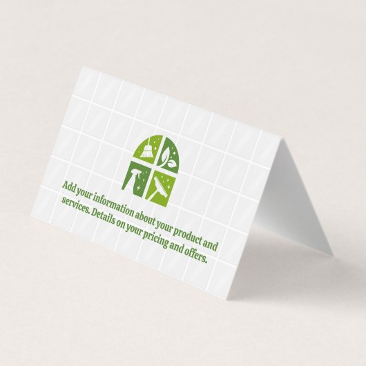 アイコンの緑のクリーニング |浴室タイル 名刺 (裏面)