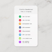 アイコンカラフル |ソーシャルメディアロモダンゴ 名刺 (裏面)