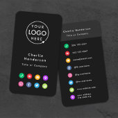 アイコンカラフル |ソーシャルメディモダンアロゴブラック 名刺