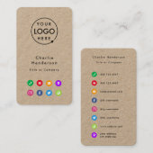 アイコンカラフル |ソーシャルメディ素朴アKraftロゴ 名刺 (正面/裏面)