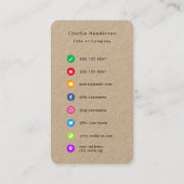 アイコンカラフル |ソーシャルメディ素朴アKraftロゴ 名刺 (裏面)