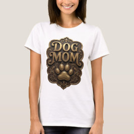 アイコンゴールドDOG MOMデザイン Tシャツ