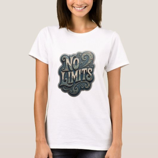 アイコンシルバー NO LIMITS テキストデザイン Tシャツ (正面)