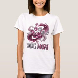 アイコンシルバーDOG MOM モダン デザイン Tシャツ
