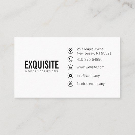 アイコンシンプル付きのプロフェッショナルとアイコン 名刺 (裏面)