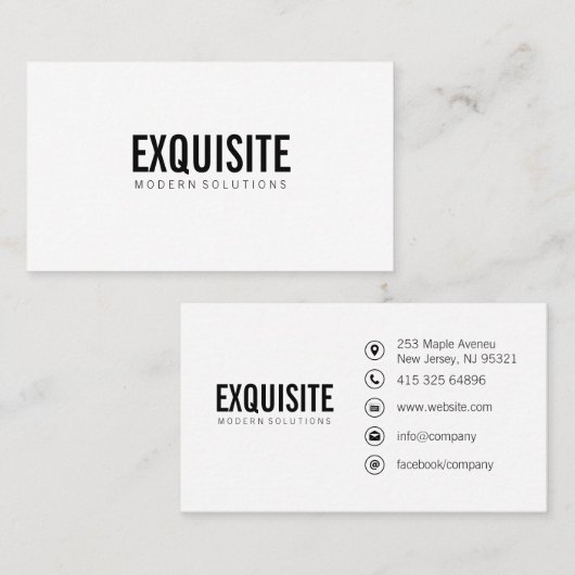 アイコンシンプル付きのプロフェッショナルとアイコン 名刺 (正面/裏面)