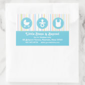 アイコントリオブルーベビーストライプズ 長方形シール (バッグ)