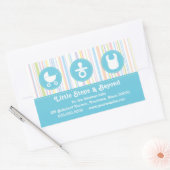 アイコントリオブルーベビーストライプズ 長方形シール (封筒)