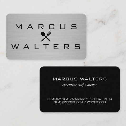 アイコンモダン付きルクセンメタル 名刺 (正面/裏面)