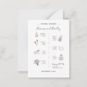 アイコンモダン結婚式の日程 ノートカード (正面)