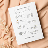 アイコンモダン結婚式の日程 ノートカード