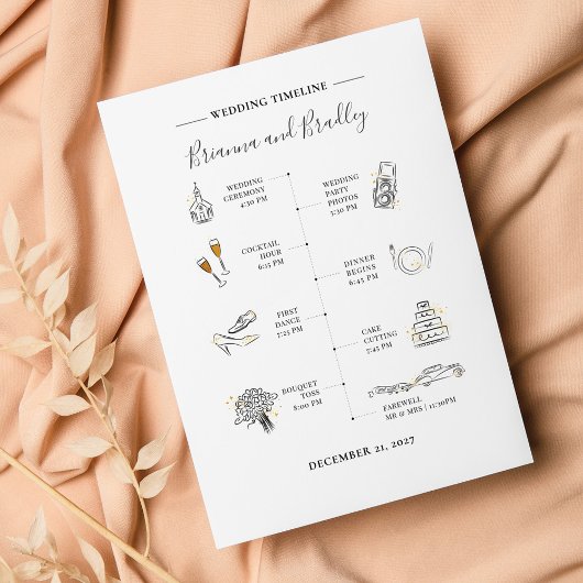 アイコンモダン結婚式の日程 ノートカード