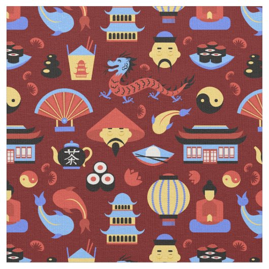 アイコン中国ののパターン ファブリック (クローズアップ)