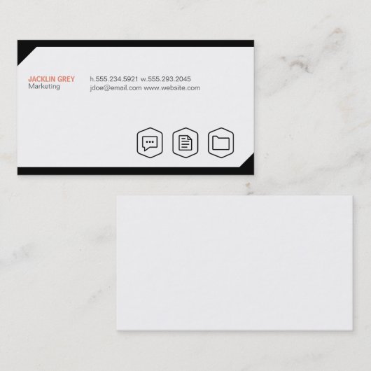 アイコン付きのジオメトリ背景 名刺 (正面/裏面)