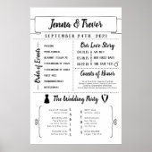 アイコン付きのポスター形式のカジュアルウェディングプログラム ポスター (正面)