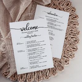 アイコン付きのミニマリストな結婚式ウィークエンドの予定表