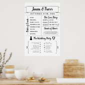 アイコン付きのラスティックウェディングプログラムポスター ポスター (キッチン)