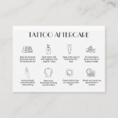 アイコン付き個人タトゥーアフターケアカードテンプレート 名刺 (裏面)