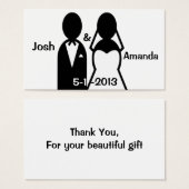 アイコン結婚のカップルサンキューカード (正面&裏面)