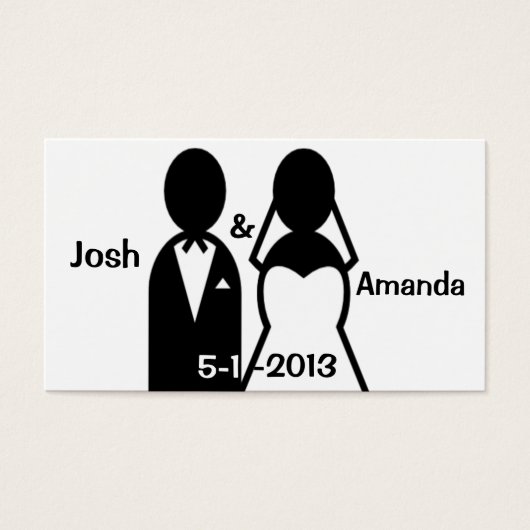 アイコン結婚のカップルサンキューカード (正面)