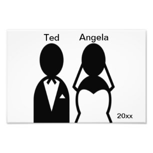 アイコン結婚のカップル フォトプリント