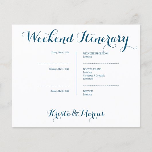 アイコン結婚の旅程 (裏面)