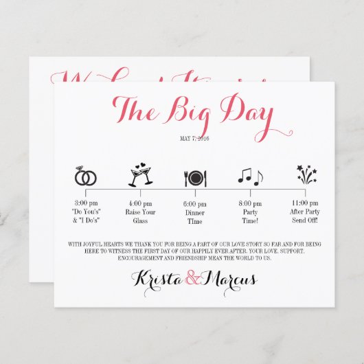 アイコン結婚の旅程 – 目的地の結婚式 (正面/裏面)