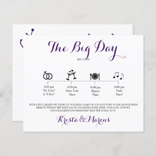 アイコン結婚の旅程 – 目的地の結婚式 (正面/裏面)