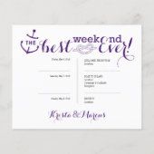 アイコン結婚の旅程 – 目的地の結婚式 (裏面)