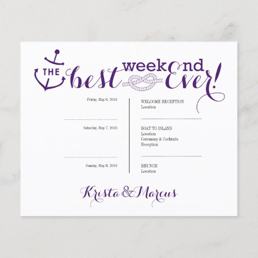 アイコン結婚の旅程 – 目的地の結婚式 (裏面)