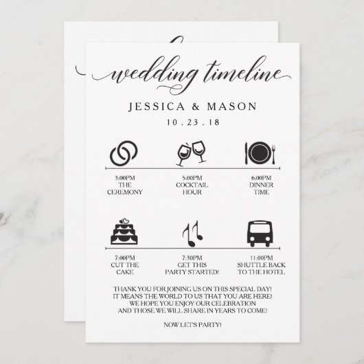 アイコン ウェディング アイテム - 結婚式の案内とウェルカムメッセージ (正面/裏面)