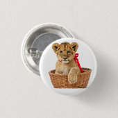 アイコン：バスケットのライオンの子 缶バッジ (正面&裏面)