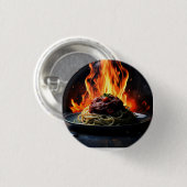 アイコン：パスタと肉を添えた料理 缶バッジ (正面&裏面)