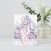 【アイコン&待ち受け用】パステルピンクJK|寿司娘 GenerativeAI 招待状 (スタンド正面)