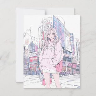【アイコン&待ち受け用】パステルピンクJK|寿司娘 GenerativeAI 招待状