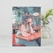 【アイコン・待ち受け画像】カフェで待ち合わせJK|寿司娘 GenerativeAI 招待状 (スタンド正面)