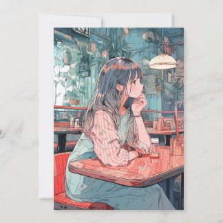 【アイコン・待ち受け画像】カフェで待ち合わせJK|寿司娘 GenerativeAI 招待状