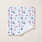 アイコ航海のンライトハウスボートいかりシーファリング バスタオルセット (ウォッシュタオル)