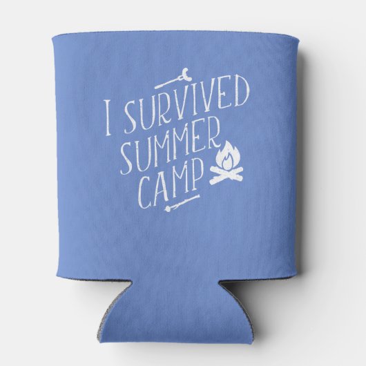 アイサマー生き延びキャンプブルーおもしろいキャンピング引用文 缶クーラー (裏面)