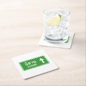 アイサンアヘッド⚠タイ高速道路交通標識⚠ スクエアペーパーコースター (インサイチュ)