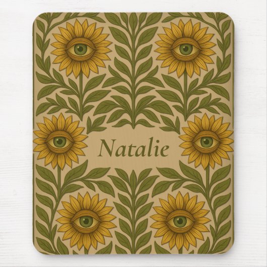 アイサンフラワーヴィンテージフローラ名前をカスタムするマウスパッド マウスパッド (正面)