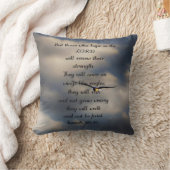 アイザイアの40:31のカスタムなキリスト教の聖書の詩のギフト クッション (ブランケット)