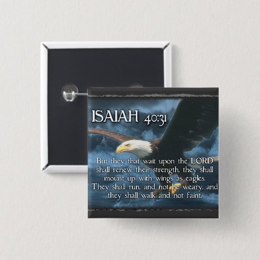 アイザイアの40:31はイーグルスとして翼によって取付けます 缶バッジ (正面&裏面)