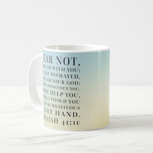 アイザイアの41:10の聖書の引用文 コーヒーマグカップ (正面左)
