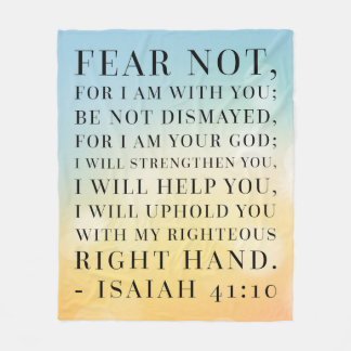 アイザイアの41:10の聖書の引用文 フリースブランケット